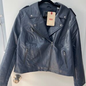 Levi's Women's Navy Leather Jacket